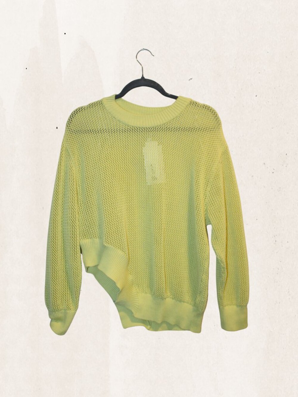 Neon Yellow Open Knit Lightweight Sweater